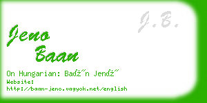 jeno baan business card